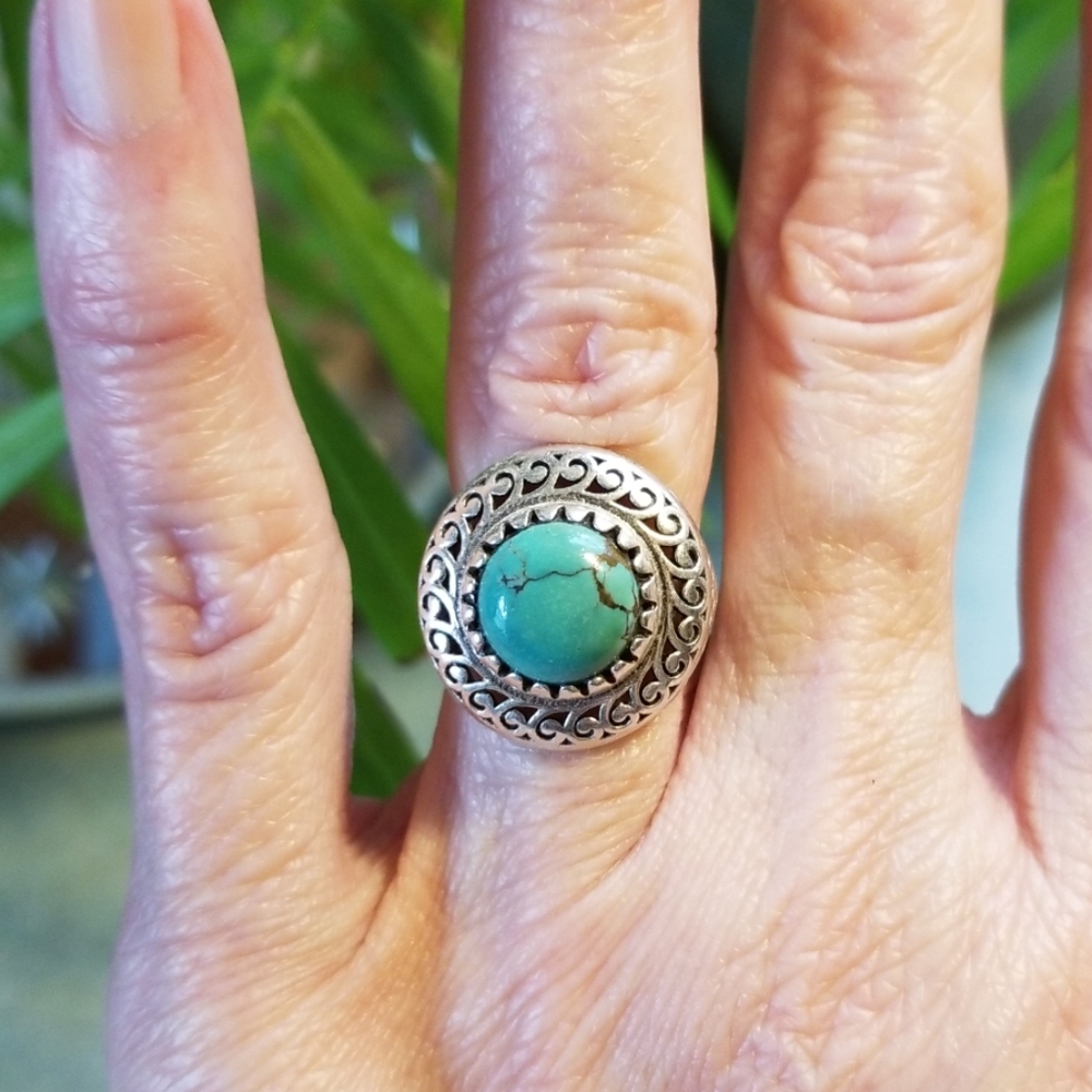 BEAUTIFUL VTG.925 TURQUOISE RING